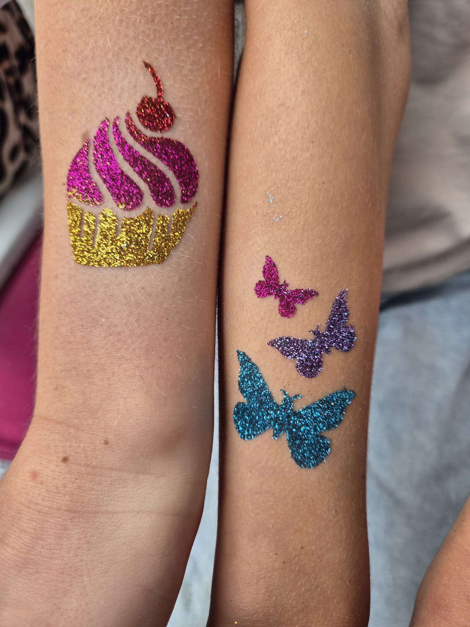 Voorbeeld van een glittertattoo